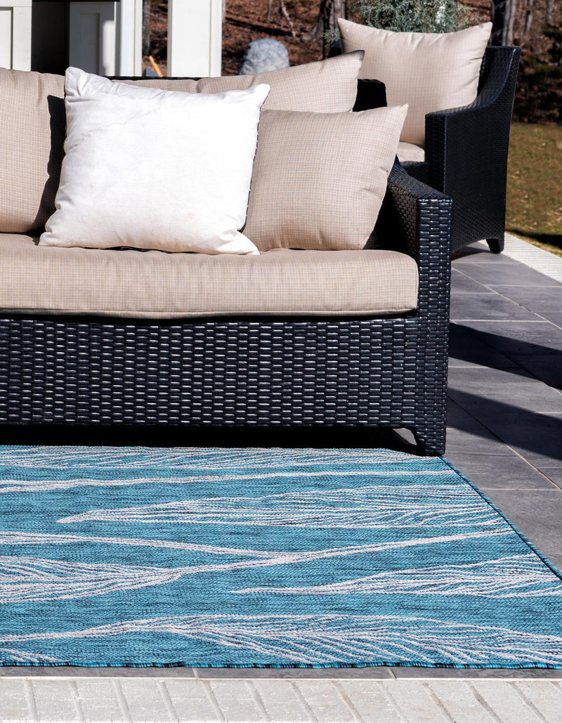 Garden Terrace Escape Collection Area Rug - Evergreen (Teal) Rectangle Teal lifestyle 5