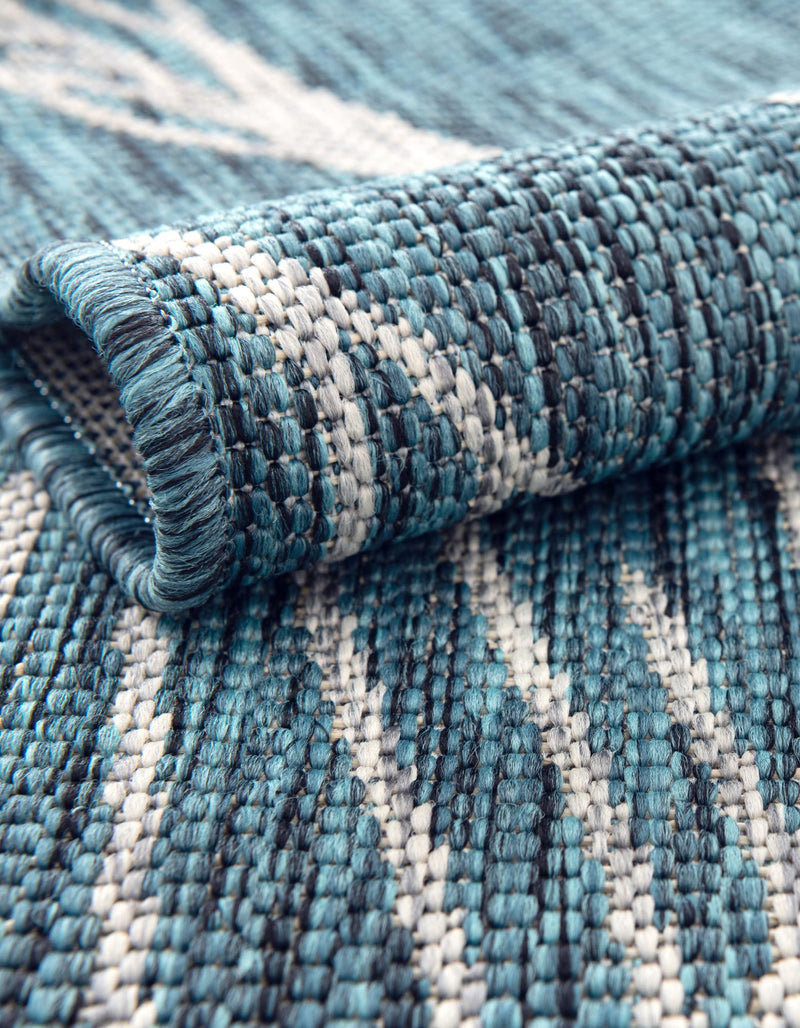Garden Terrace Escape Collection Area Rug - Evergreen (Teal) Runner Teal lifestyle 12