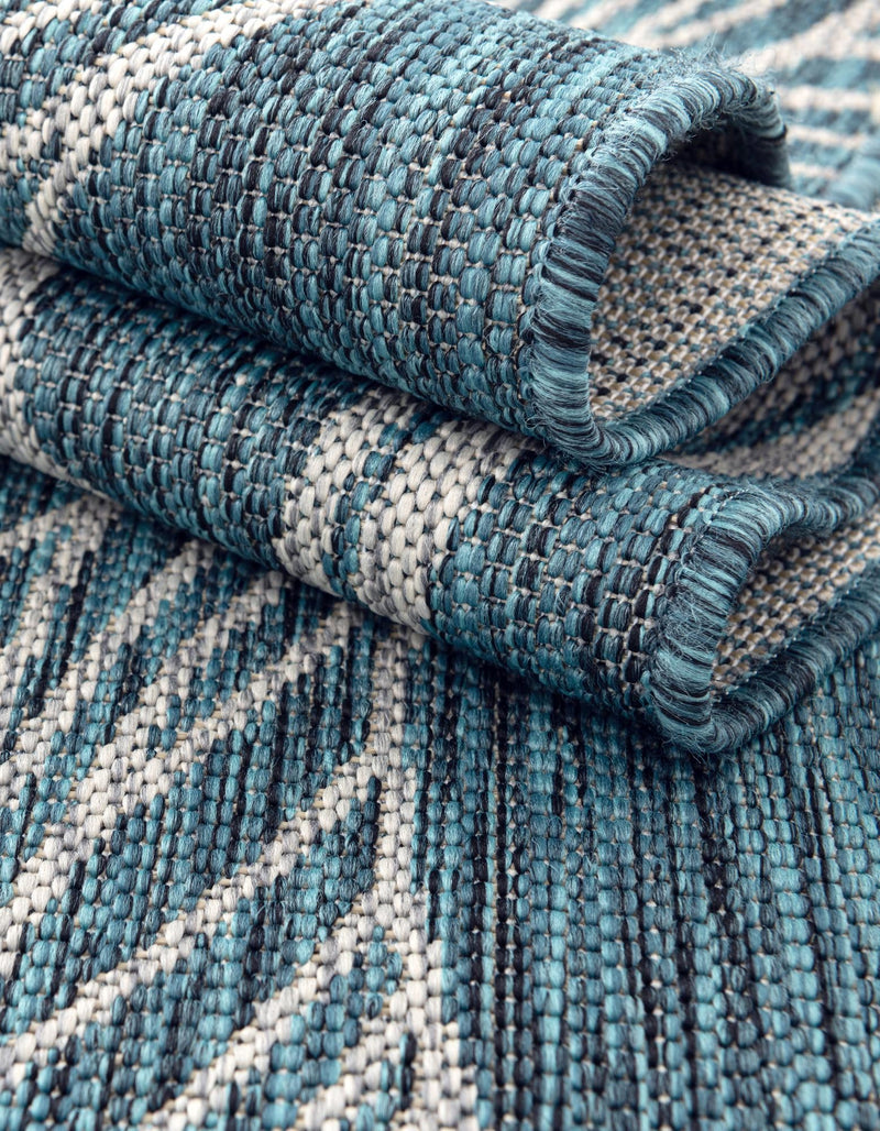 Garden Terrace Escape Collection Area Rug - Evergreen (Teal) Runner Teal lifestyle 37