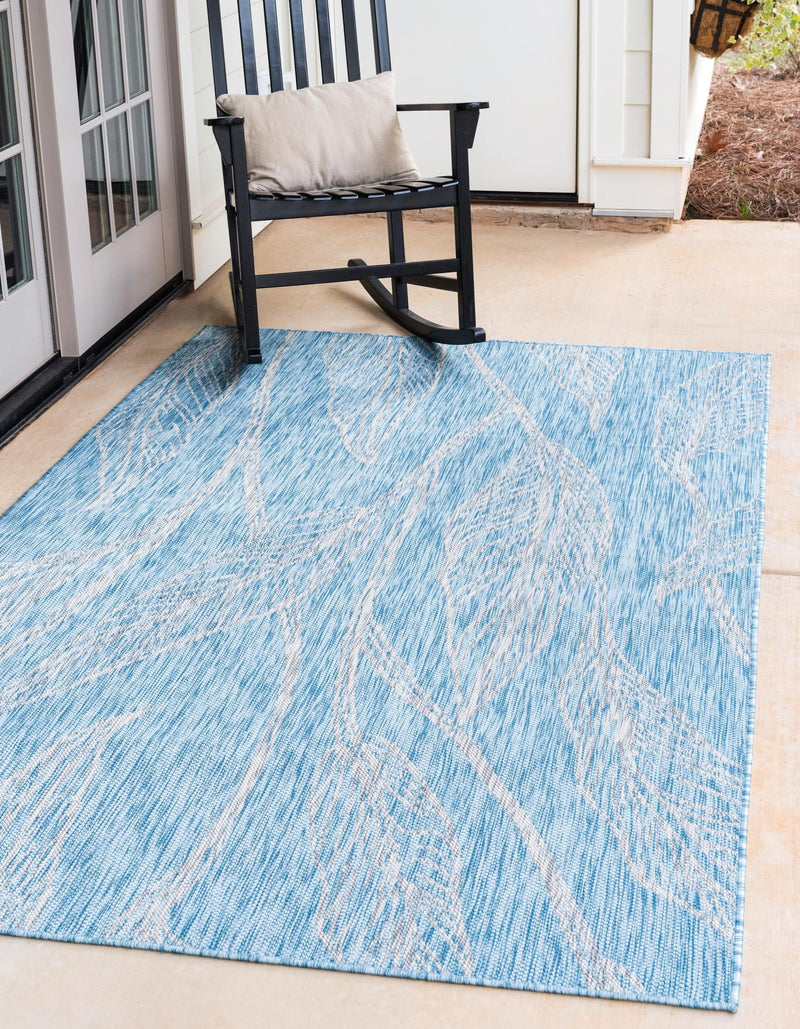 Garden Terrace Escape Collection Area Rug - Evergreen (Light Aqua) Rectangle Light Aqua lifestyle 0
