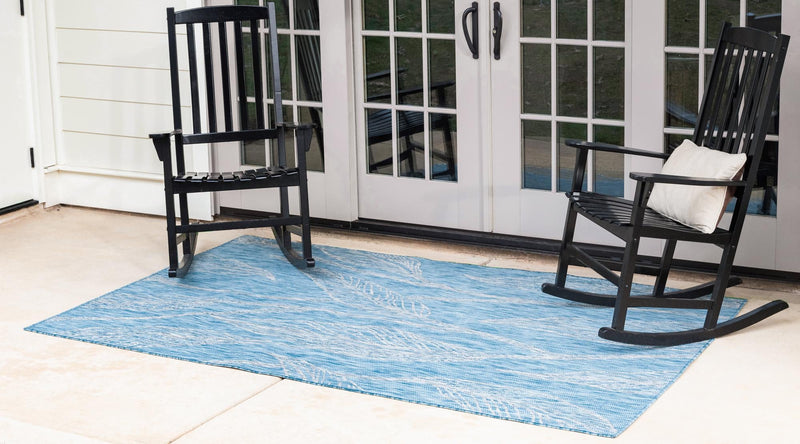 Garden Terrace Escape Collection Area Rug - Evergreen (Light Aqua) Rectangle Light Aqua lifestyle 2