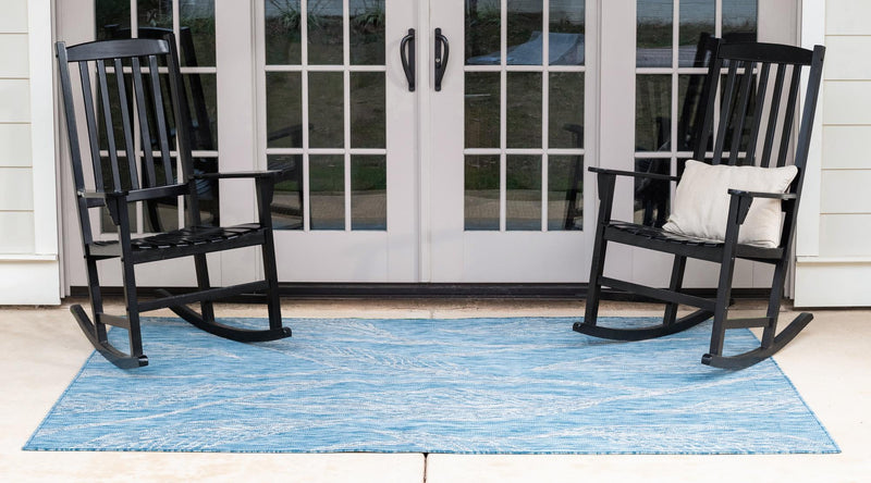Garden Terrace Escape Collection Area Rug - Evergreen (Light Aqua) Rectangle Light Aqua lifestyle 3
