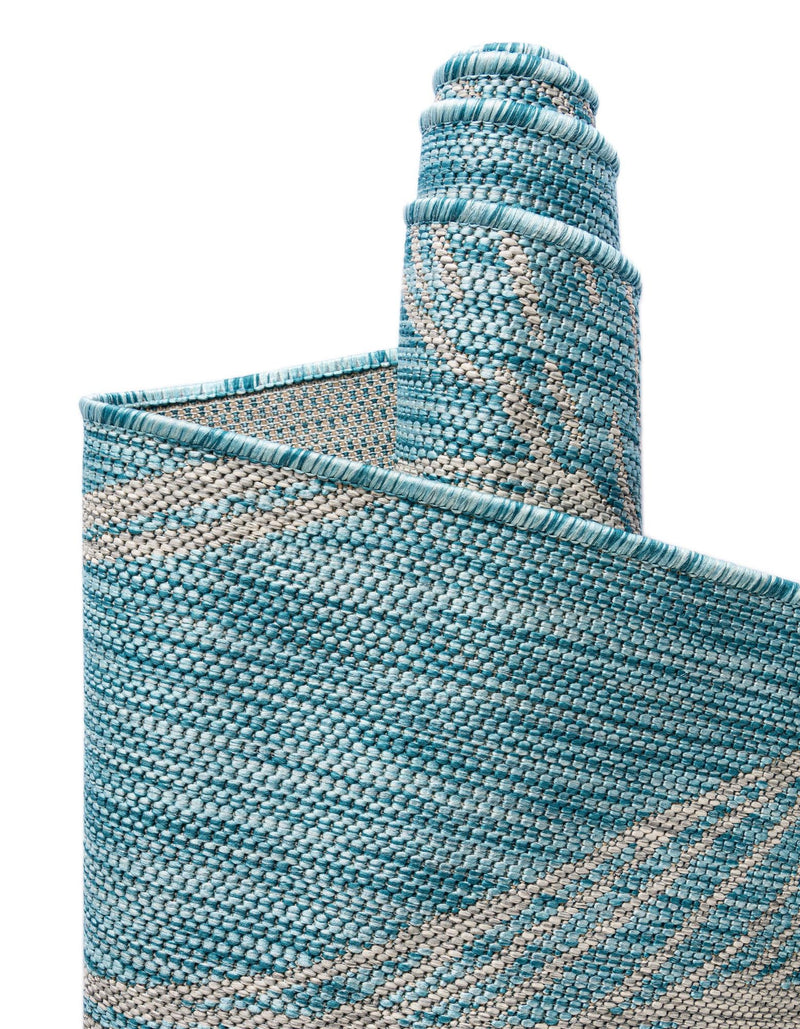 Seaside Blooms Collection Area Rug - Evergreen (Light Aqua) Rectangle Light Aqua lifestyle 6