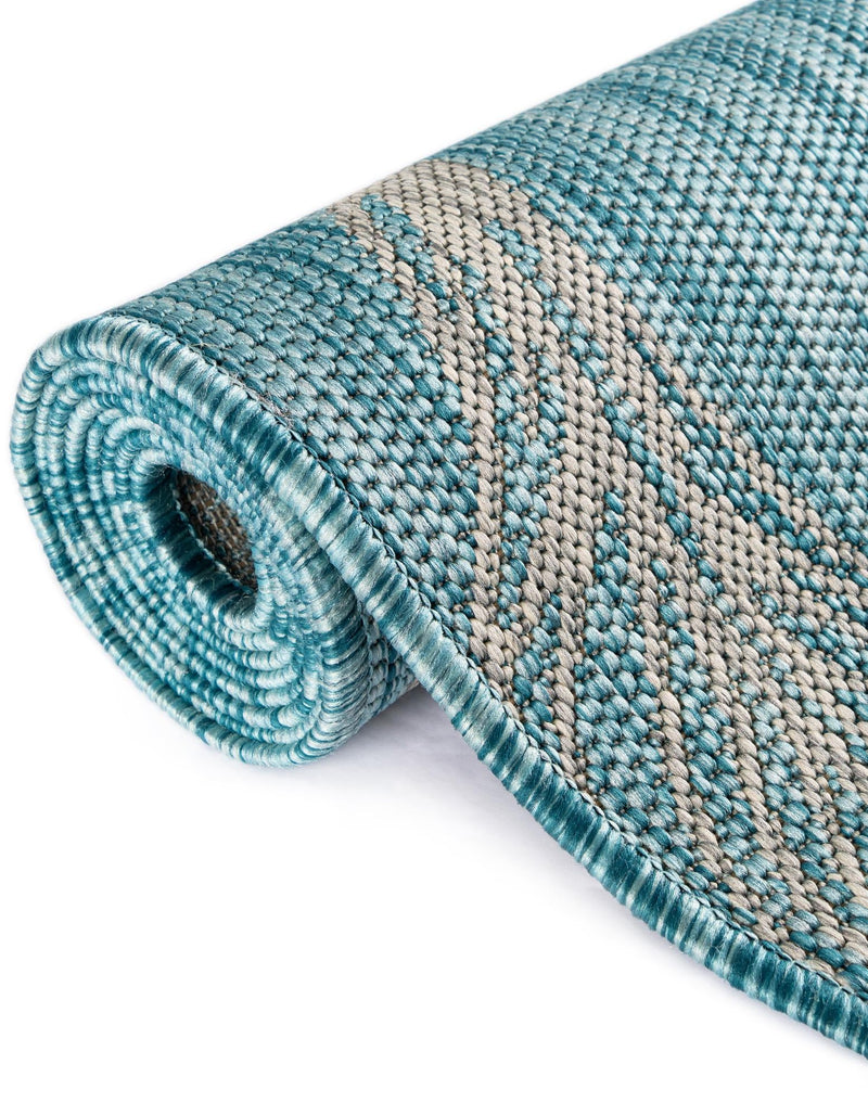 Seaside Blooms Collection Area Rug - Evergreen (Light Aqua) Rectangle Light Aqua lifestyle 7