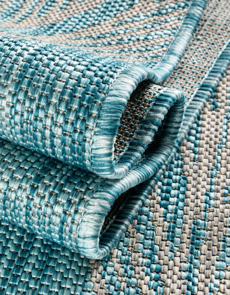 Seaside Blooms Collection Area Rug - Evergreen (Light Aqua) Rectangle Light Aqua lifestyle 8