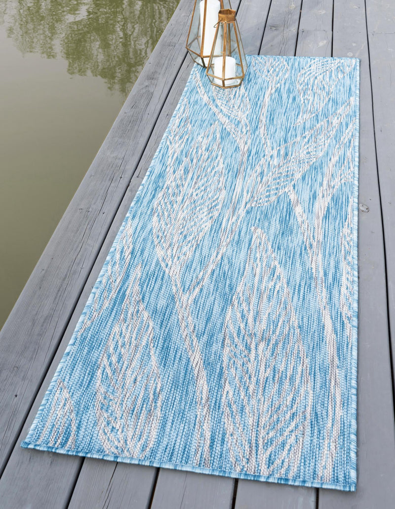 Garden Terrace Escape Collection Area Rug - Evergreen (Light Aqua) Runner Light Aqua lifestyle 0