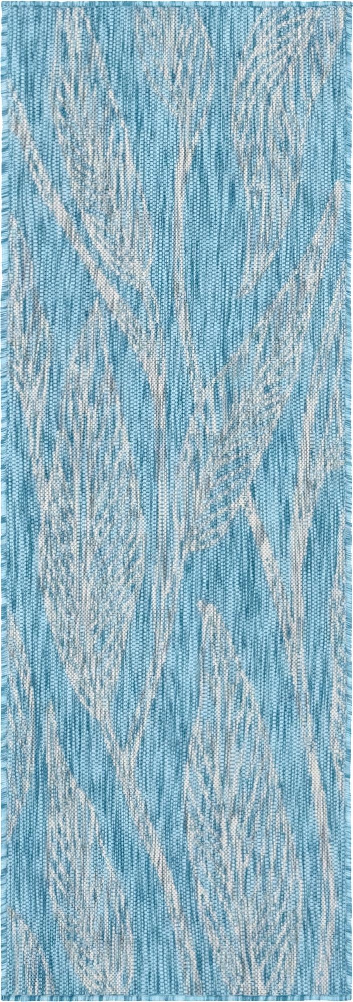 Garden Terrace Escape Collection Area Rug - Evergreen (Light Aqua) Runner Light Aqua Main