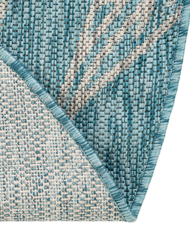 Garden Terrace Escape Collection Area Rug - Evergreen (Light Aqua) Round Light Aqua lifestyle 28