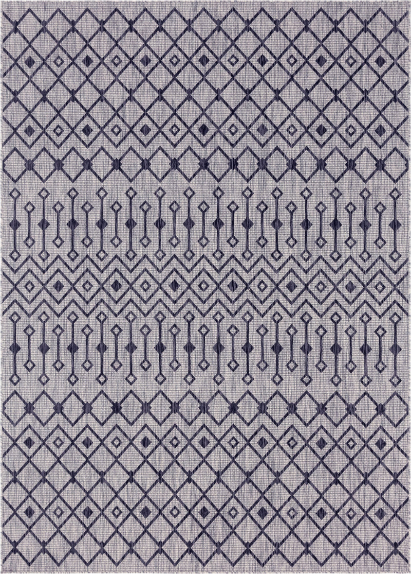 Garden Lattice Oasis Collection Area Rug - Pergola (Gray) Rectangle Gray Main