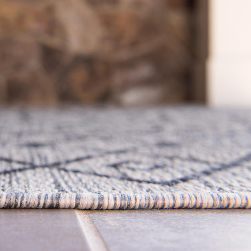 Garden Lattice Oasis Collection Area Rug - Pergola (Gray) Rectangle Gray lifestyle 30