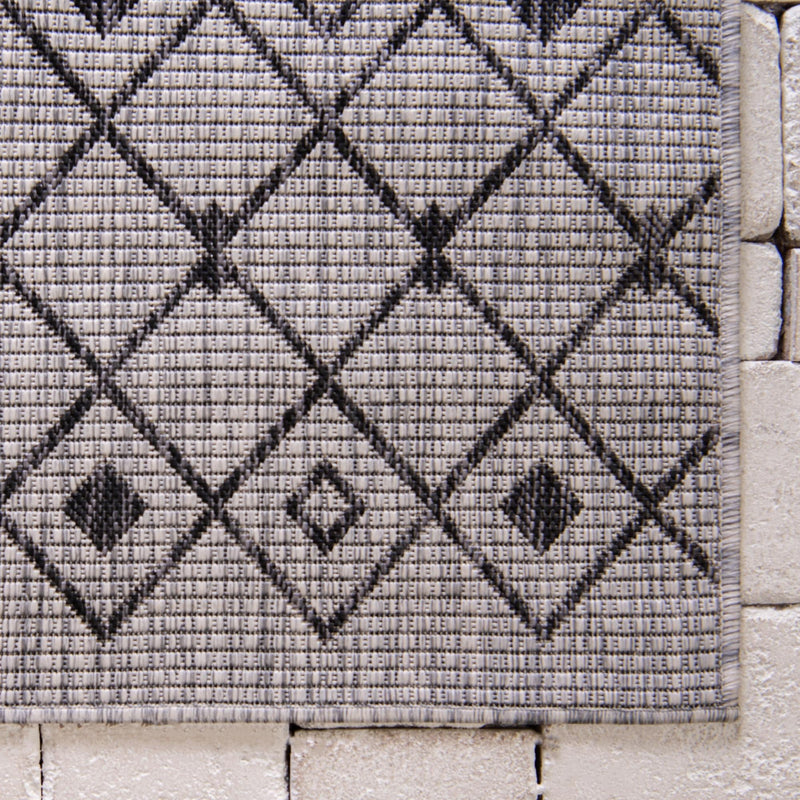 Garden Lattice Oasis Collection Area Rug - Pergola (Gray) Rectangle Gray lifestyle 34