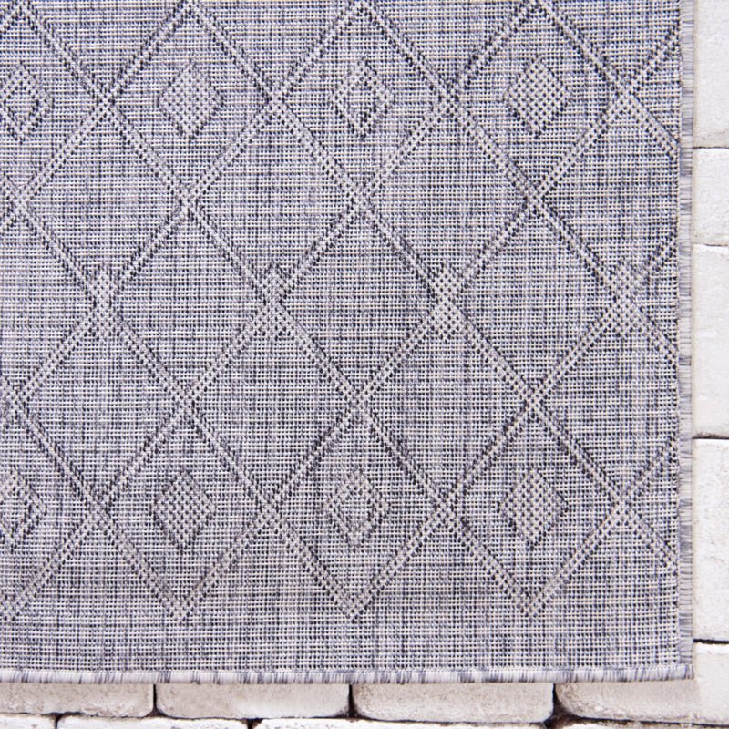 Garden Lattice Oasis Collection Area Rug - Pergola (Gray) Rectangle Gray lifestyle 37