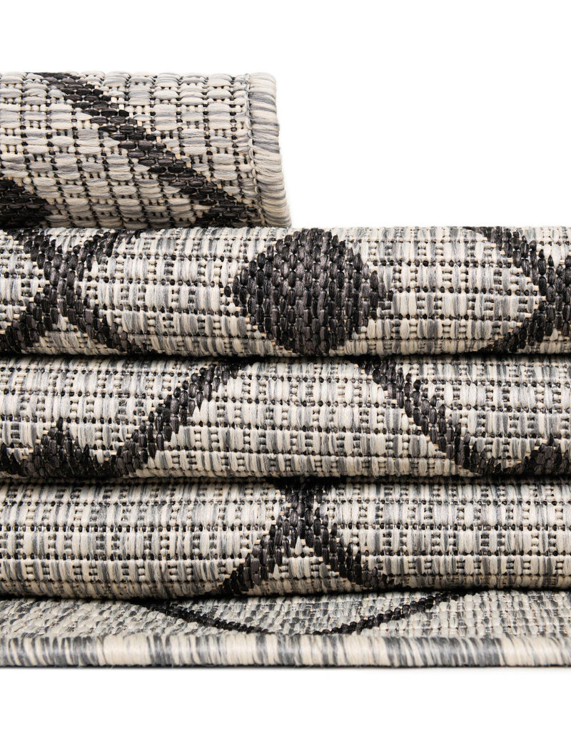 Garden Lattice Oasis Collection Area Rug - Pergola (Gray) Rectangle Gray lifestyle 21