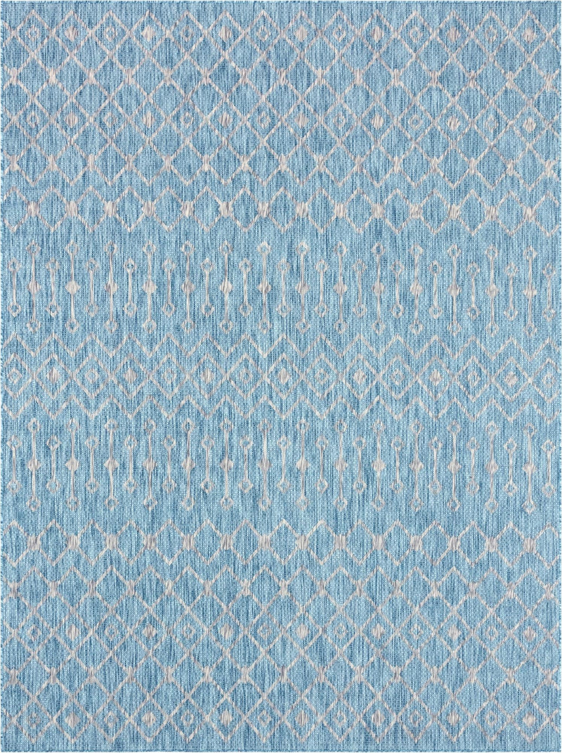Garden Lattice Oasis Collection Area Rug - Pergola (Aqua) Rectangle Aqua Main