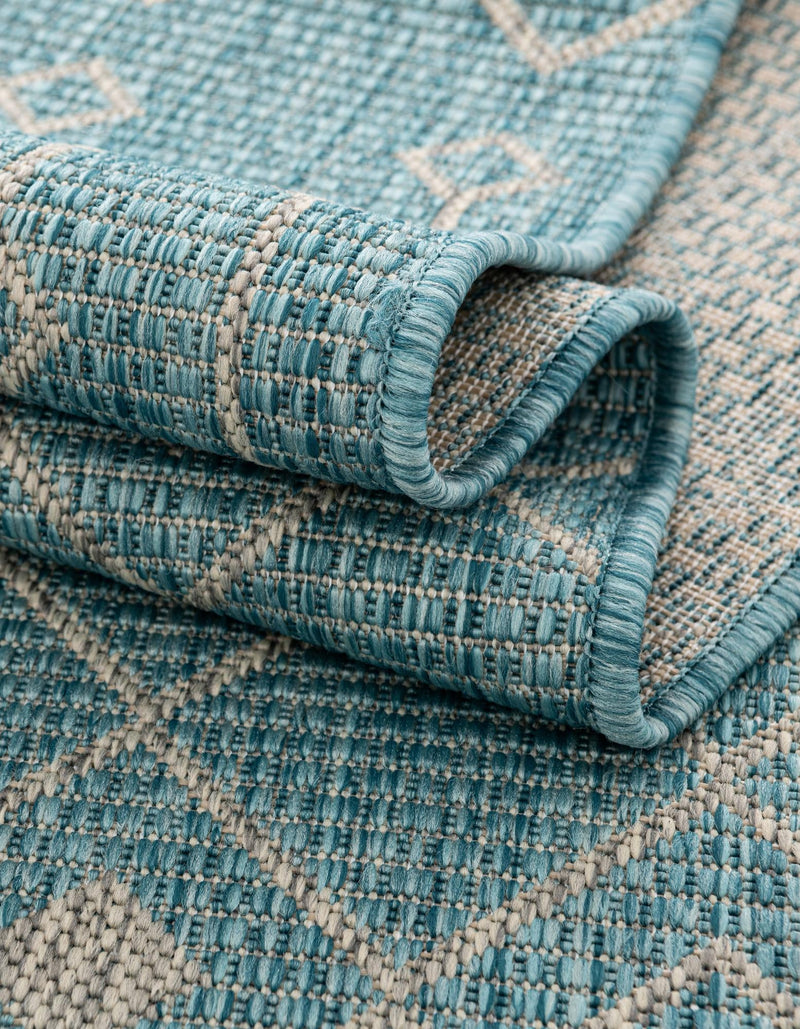 Garden Lattice Oasis Collection Area Rug - Pergola (Aqua) Runner Aqua lifestyle 49