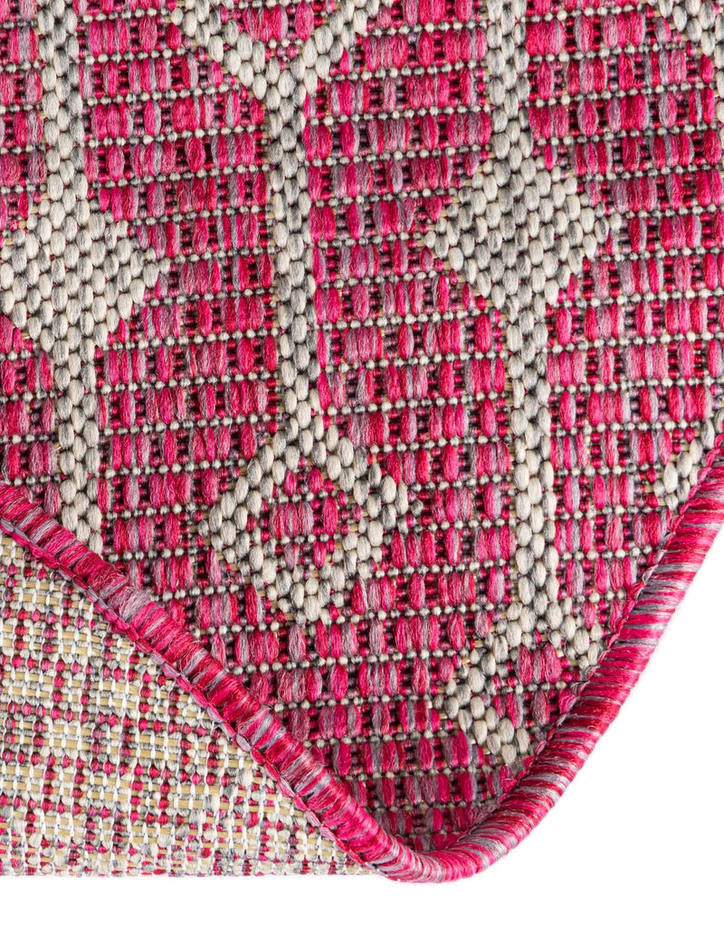 Garden Lattice Oasis Collection Area Rug - Pergola (Fuschia) Round Fuschia lifestyle 41