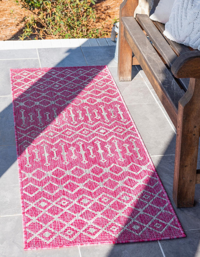 Garden Lattice Oasis Collection Area Rug - Pergola (Fuschia) Runner Fuschia lifestyle 0
