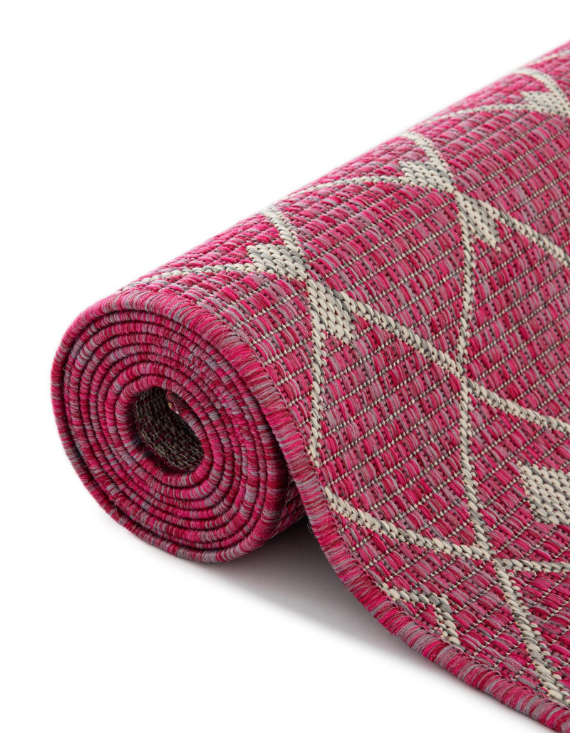 Garden Lattice Oasis Collection Area Rug - Pergola (Fuschia) Runner Fuschia lifestyle 37