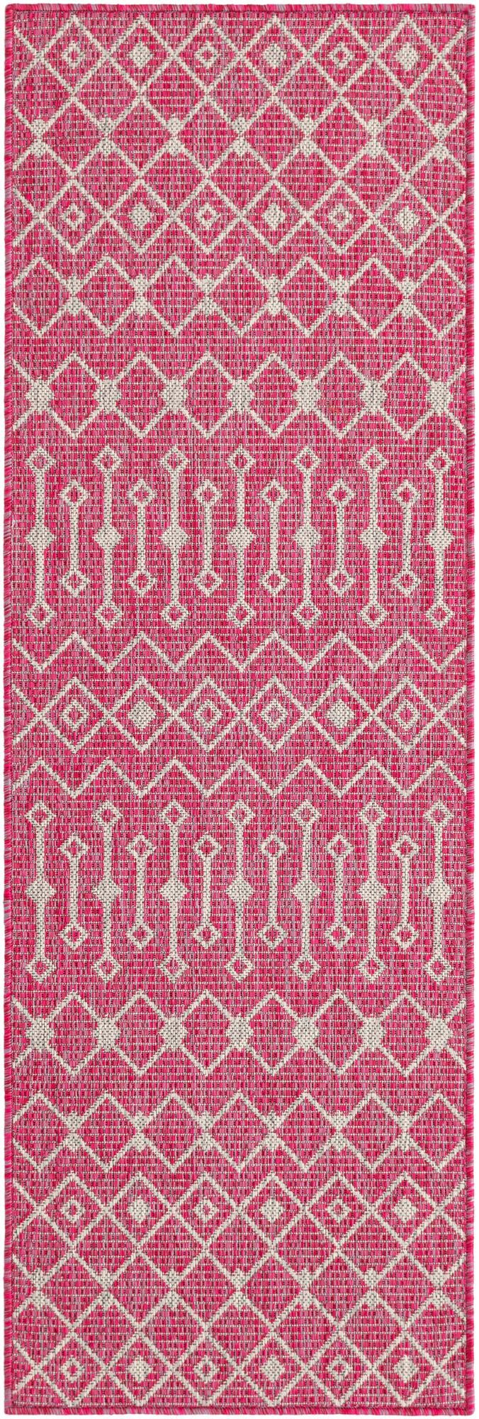 Garden Lattice Oasis Collection Area Rug - Pergola (Fuschia) Runner Fuschia Main