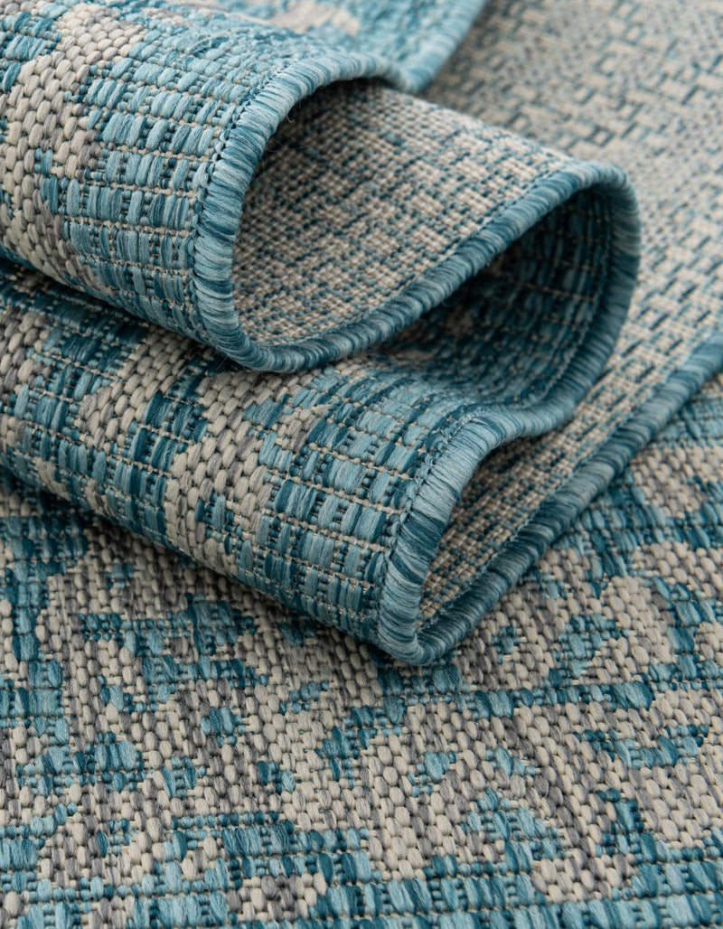 Patio Heritage Collection Area Rug - Savannah (Light Aqua) Rectangle Light Aqua lifestyle 13