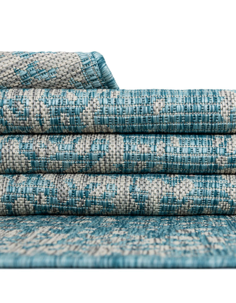 Patio Heritage Collection Area Rug - Savannah (Light Aqua) Rectangle Light Aqua lifestyle 14