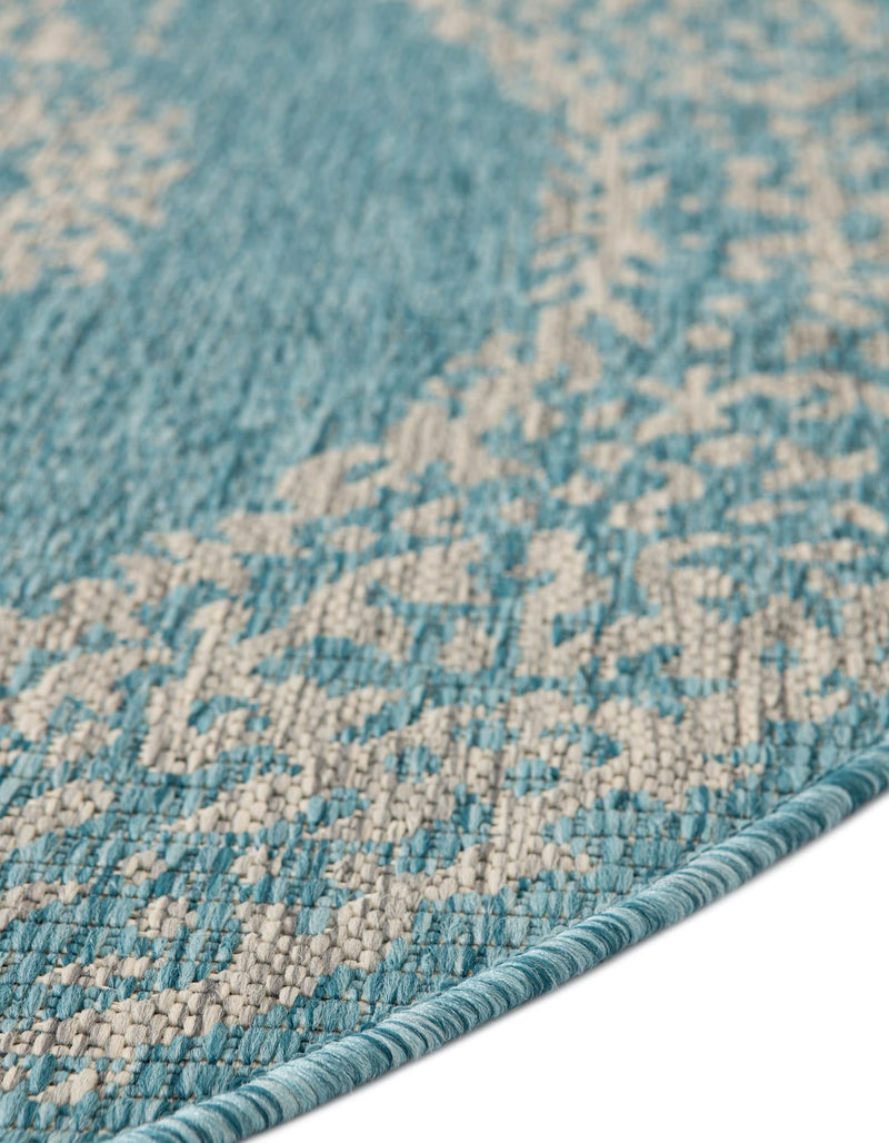 Patio Heritage Collection Area Rug - Savannah (Light Aqua) Round Light Aqua lifestyle 22