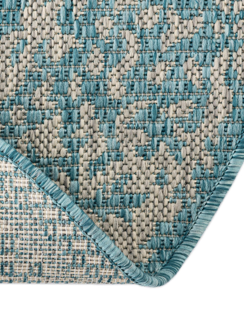 Patio Heritage Collection Area Rug - Savannah (Light Aqua) Round Light Aqua lifestyle 23