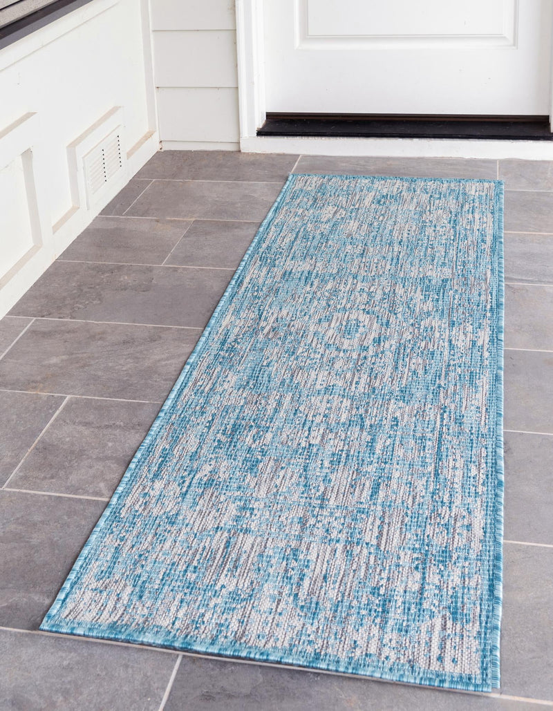 Patio Heritage Collection Area Rug - Savannah (Light Aqua) Runner Light Aqua lifestyle 18