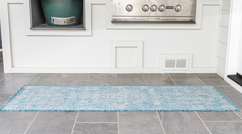 Patio Heritage Collection Area Rug - Savannah (Light Aqua) Runner Light Aqua lifestyle 21