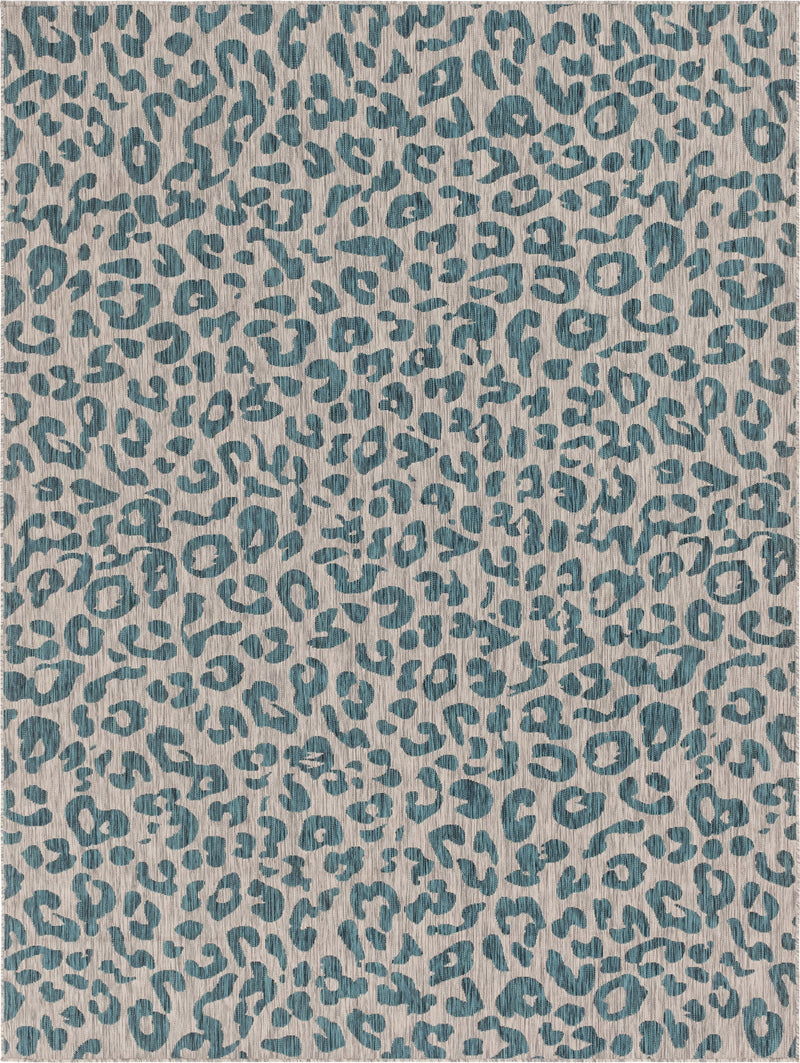 Jungle Expedition Collection Area Rug - Amazon (Teal) Rectangle Teal Main