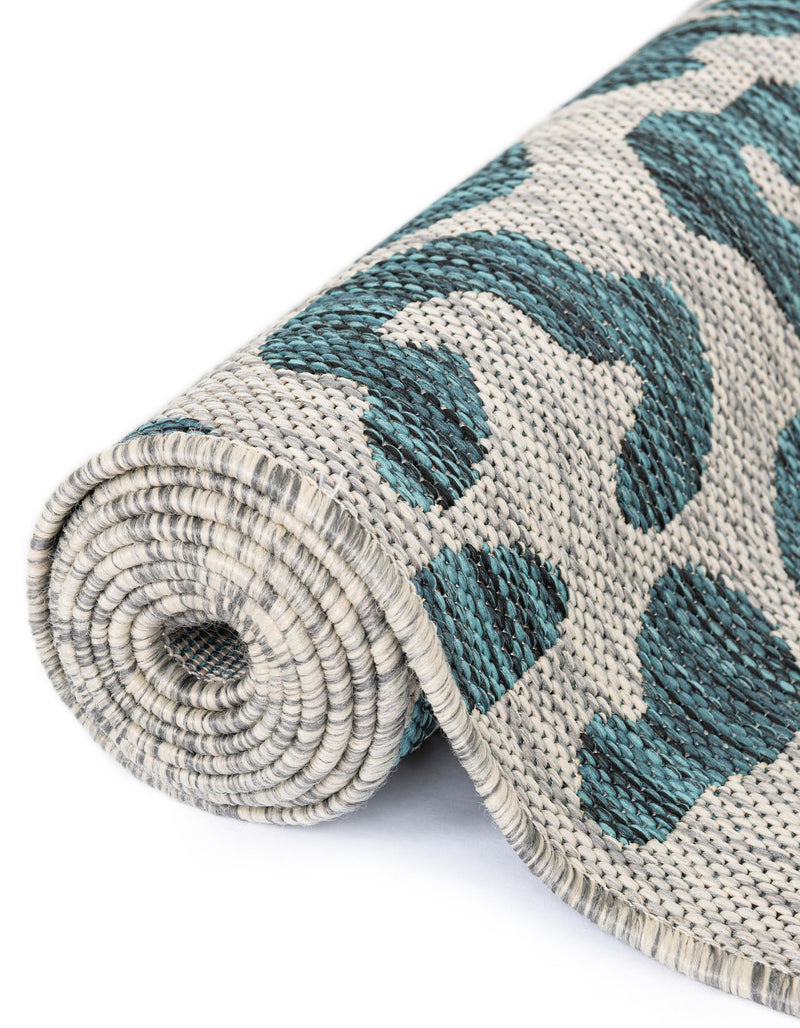 Jungle Expedition Collection Area Rug - Amazon (Teal) Rectangle Teal lifestyle 5