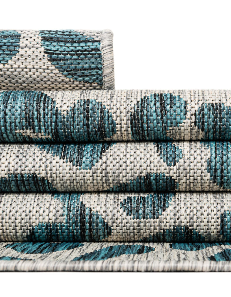 Jungle Expedition Collection Area Rug - Amazon (Teal) Rectangle Teal lifestyle 7