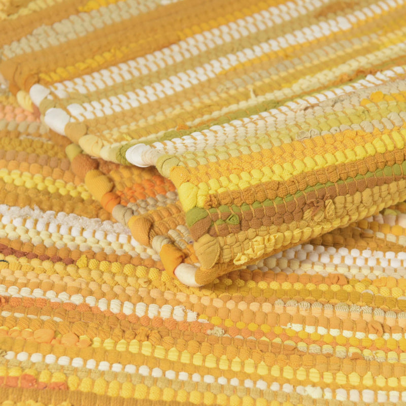 Indigo Weave Cotton Collection Area Rug - Santorini (Yellow) Rectangle Yellow lifestyle 6