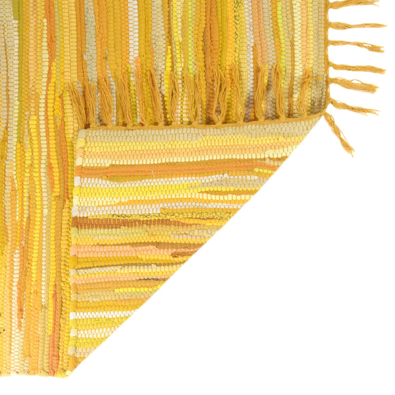 Indigo Weave Cotton Collection Area Rug - Santorini (Yellow) Rectangle Yellow lifestyle 9