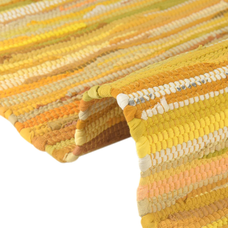 Indigo Weave Cotton Collection Area Rug - Santorini (Yellow) Rectangle Yellow lifestyle 10