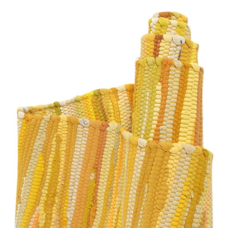 Indigo Weave Cotton Collection Area Rug - Santorini (Yellow) Rectangle Yellow lifestyle 11