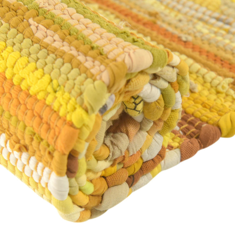 Indigo Weave Cotton Collection Area Rug - Santorini (Yellow) Rectangle Yellow lifestyle 12