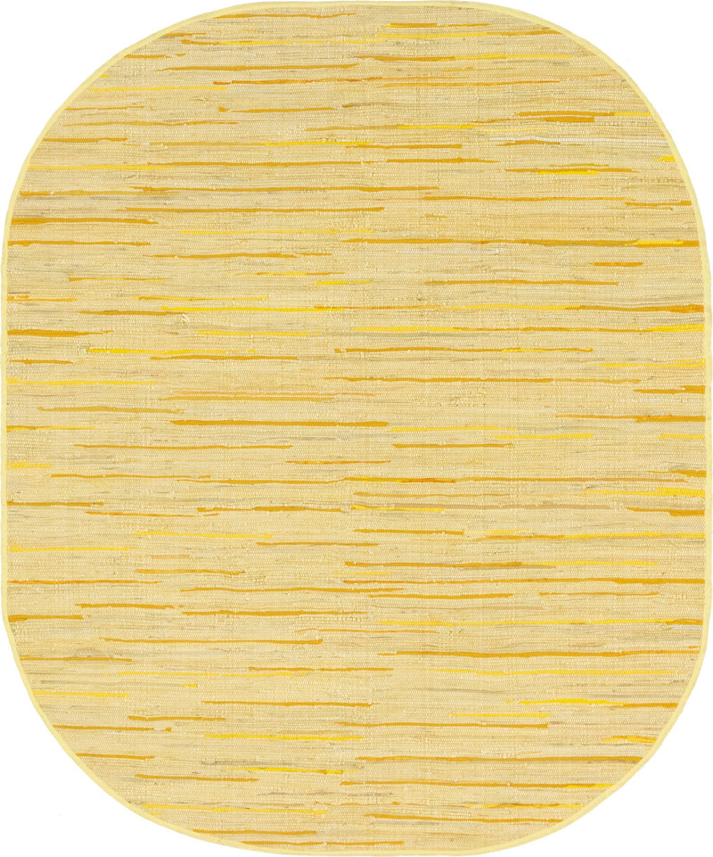Indigo Weave Cotton Collection Area Rug - Santorini (Yellow) Oval Yellow lifestyle 16