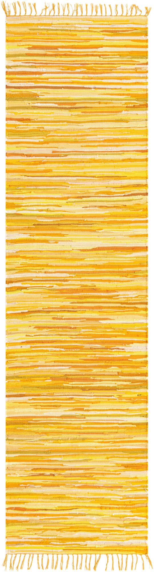 Indigo Weave Cotton Collection Area Rug - Santorini (Yellow) Runner Yellow lifestyle 18