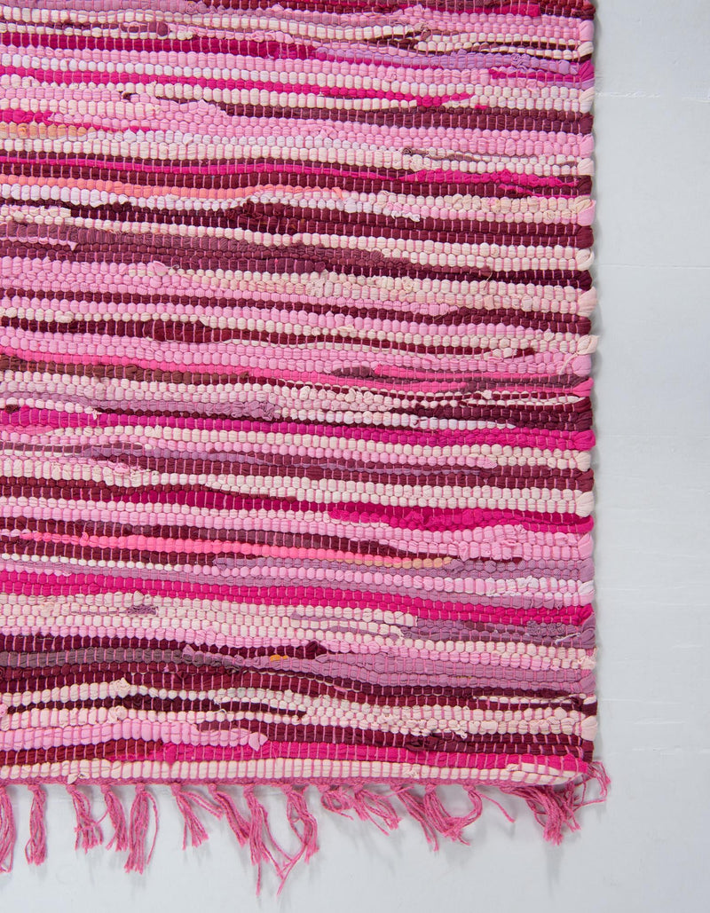 Indigo Weave Cotton Collection Area Rug - Santorini (Pink) Rectangle Pink lifestyle 9