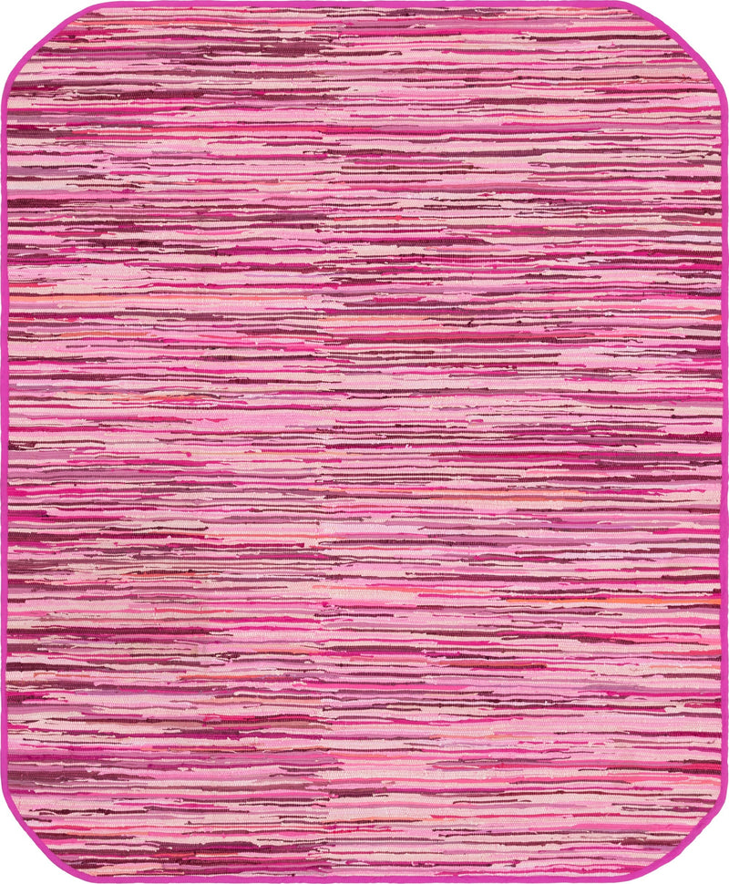 Indigo Weave Cotton Collection Area Rug - Santorini (Pink) Oval Pink lifestyle 11