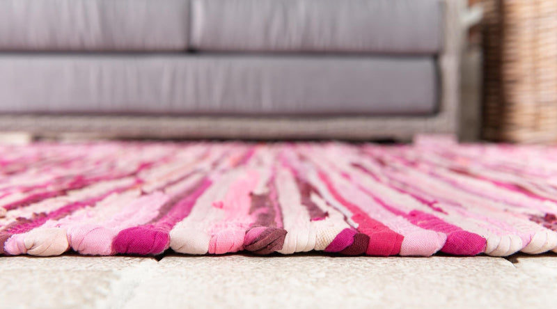 Indigo Weave Cotton Collection Area Rug - Santorini (Pink) Runner Pink lifestyle 28