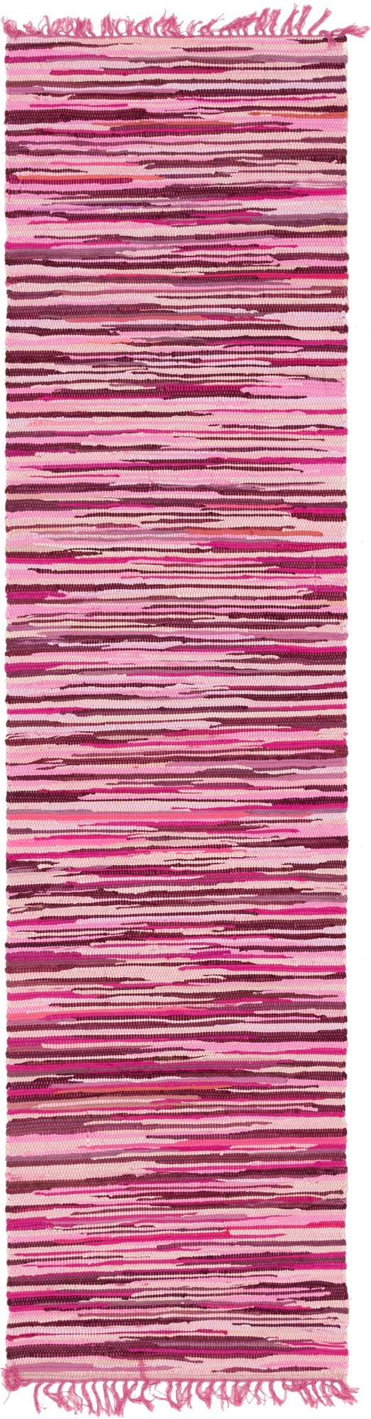 Indigo Weave Cotton Collection Area Rug - Santorini (Pink) Runner Pink lifestyle 13