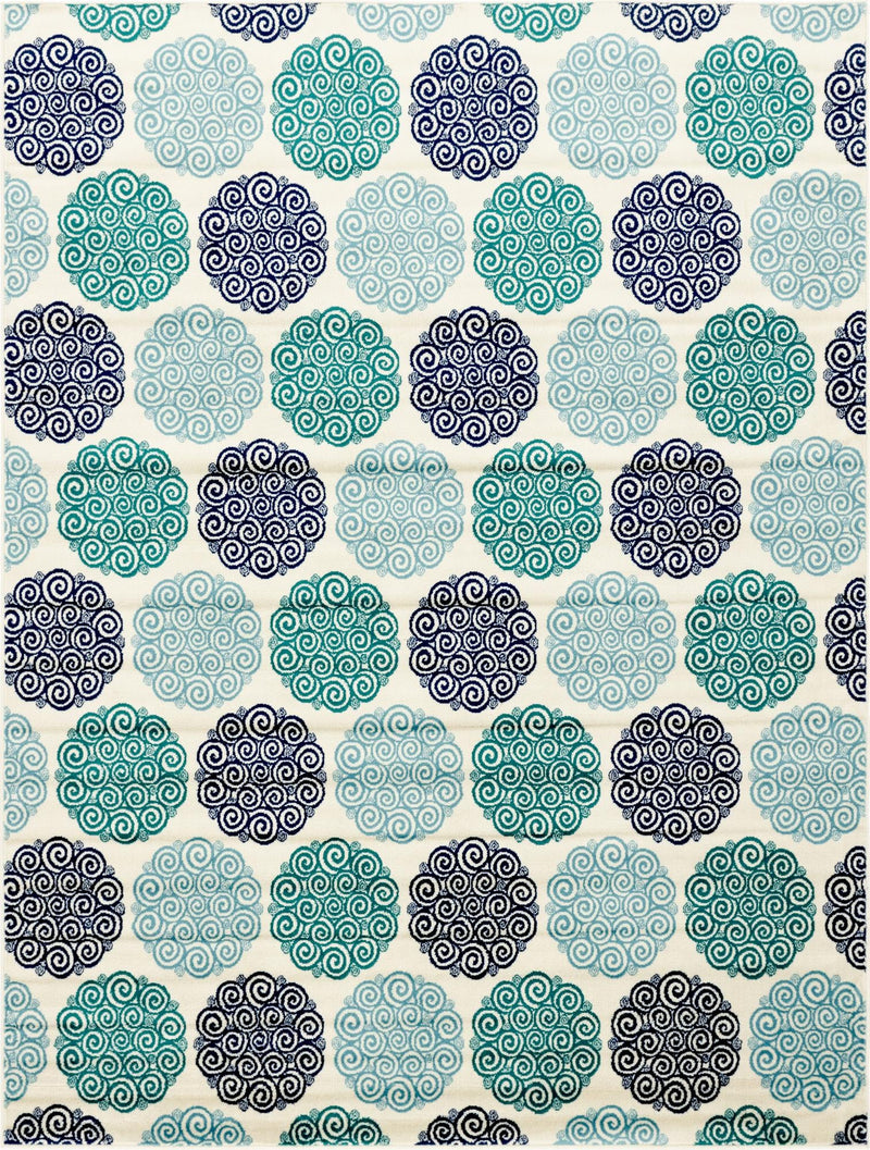 Seaside Embrace Collection Area Rug - Dune Rectangle Turquoise Main