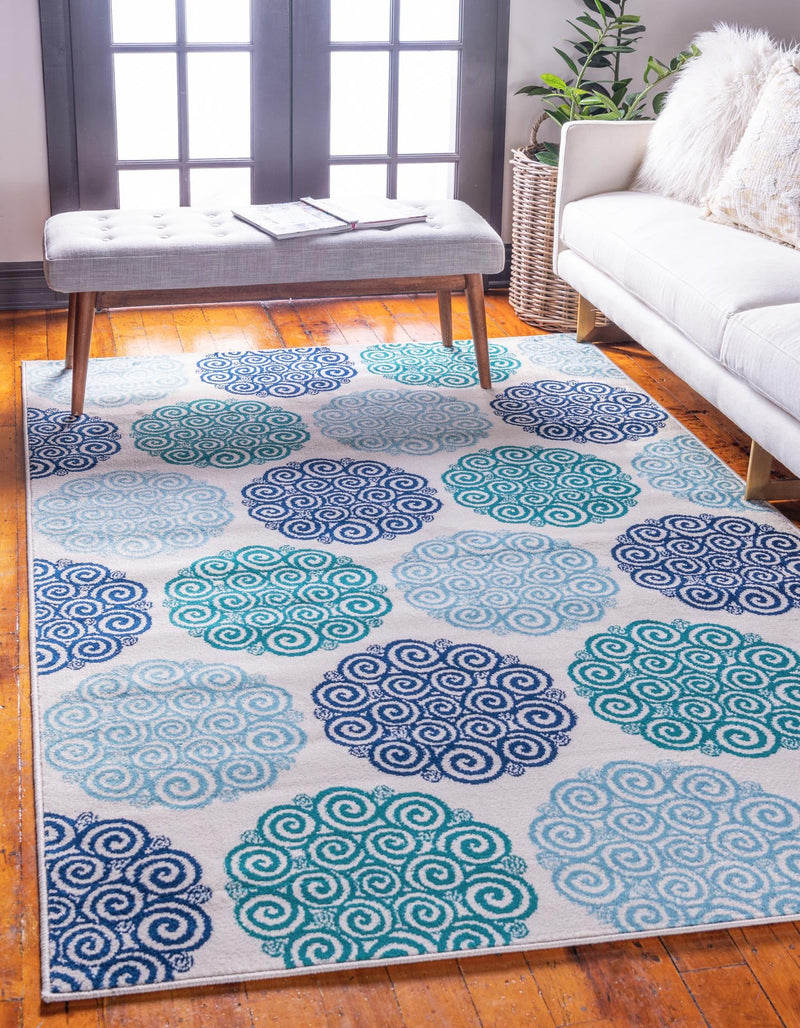 Seaside Embrace Collection Area Rug - Dune Rectangle Turquoise lifestyle 2