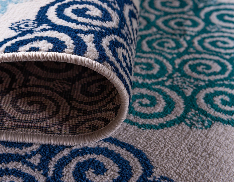 Seaside Embrace Collection Area Rug - Dune Rectangle Turquoise lifestyle 7