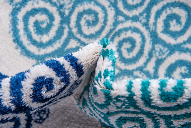 Seaside Embrace Collection Area Rug - Dune Rectangle Turquoise lifestyle 8