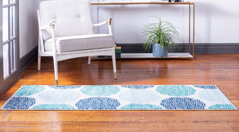 Seaside Embrace Collection Area Rug - Dune Runner Turquoise lifestyle 15
