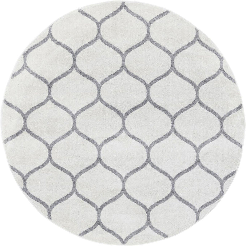 Lattice Garden Collection Area Rug - Pergolatown (Ivory) Round Ivory Main