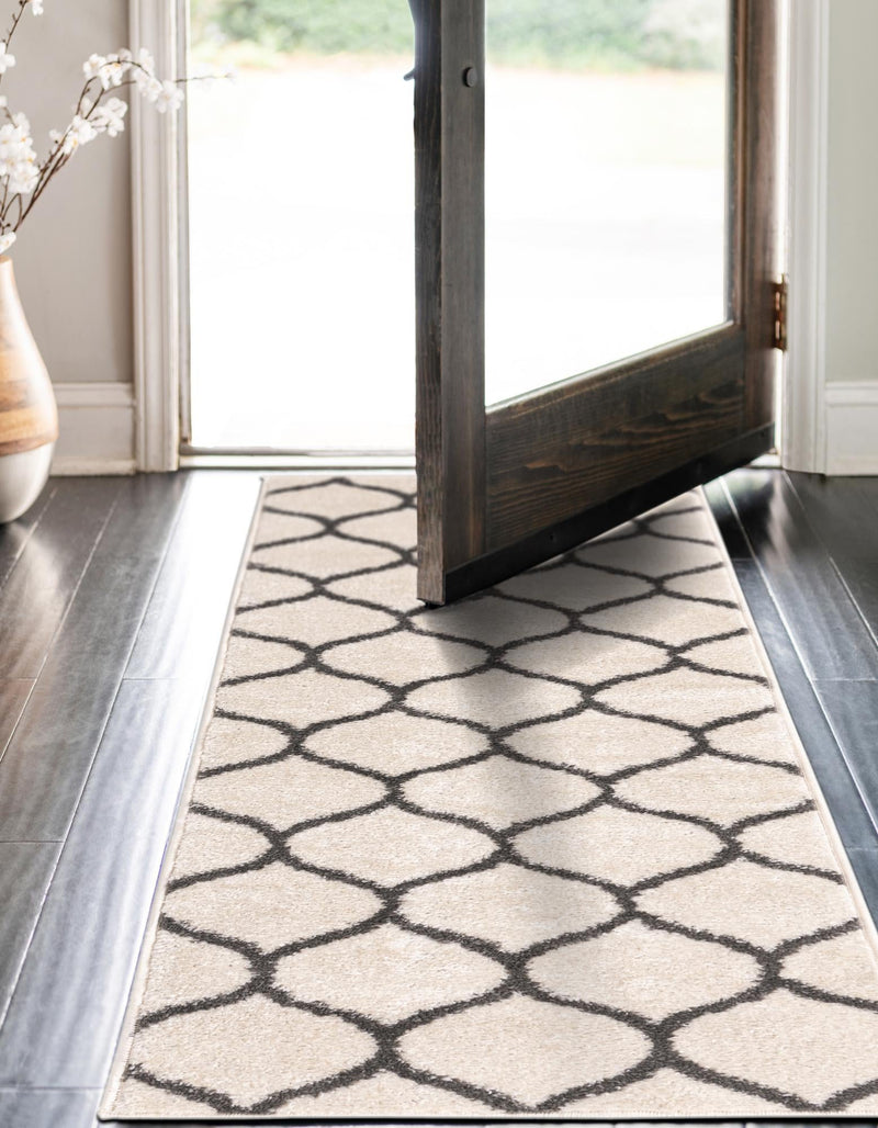 Lattice Garden Collection Area Rug - Pergolatown (Ivory) Runner Ivory lifestyle 3